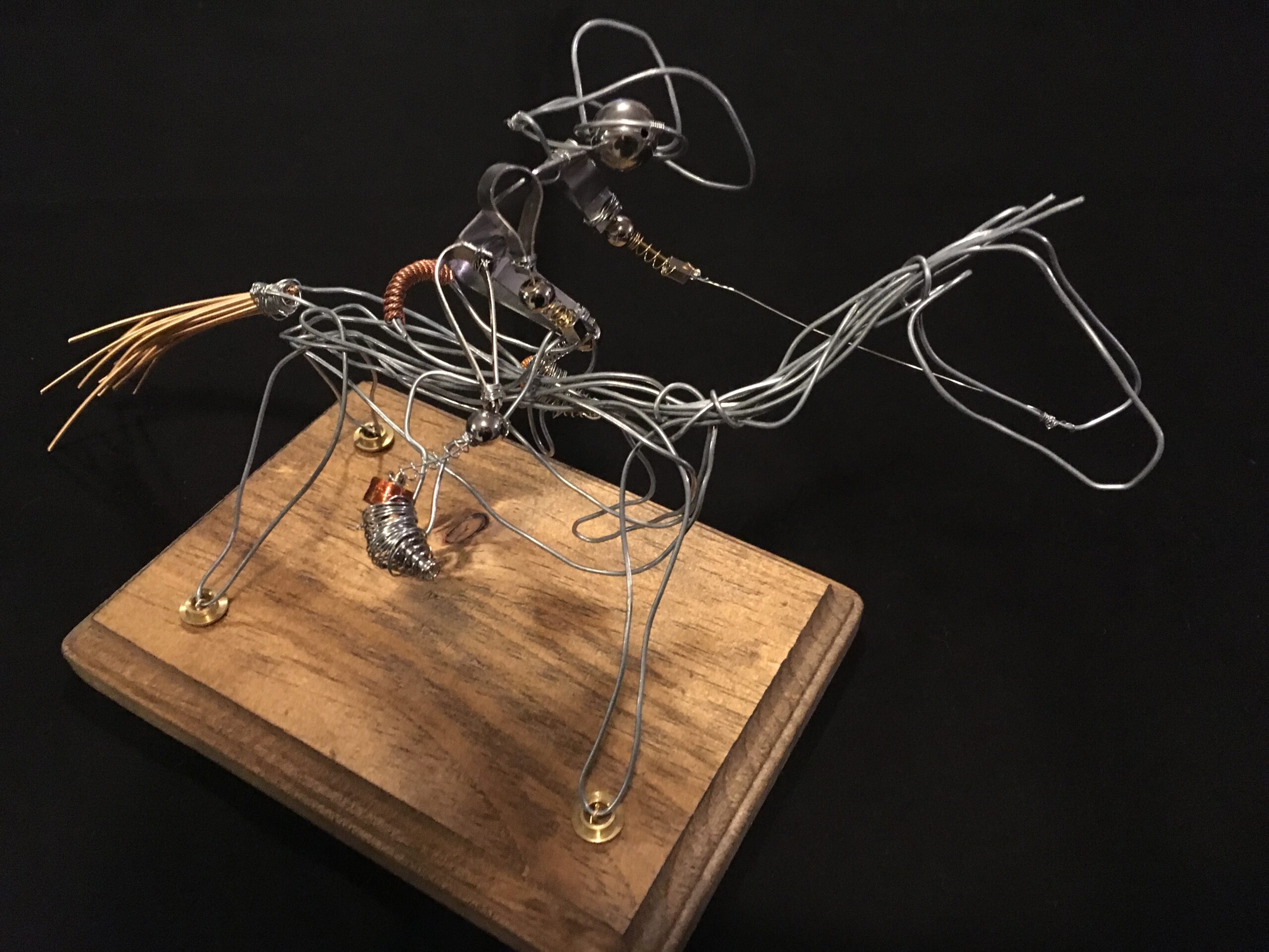 One Wire Sculptures Horse & Rider